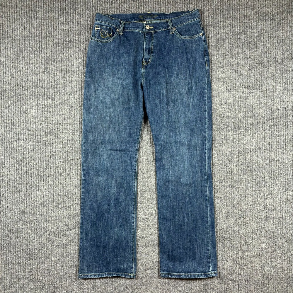 Zena Womens Straight Leg Jeans Size 14 Blue Denim Mid Rise Vintage Y2K